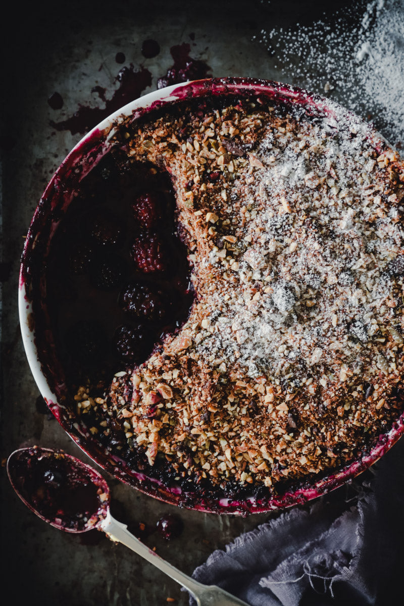 RECIPE: BLACK FOREST FRUIT CRUMBLE