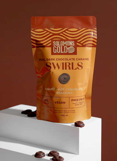 Dark Chocolate Swirls Caramel 58% 150g - get 2 for the price of 1 - while stocks last!