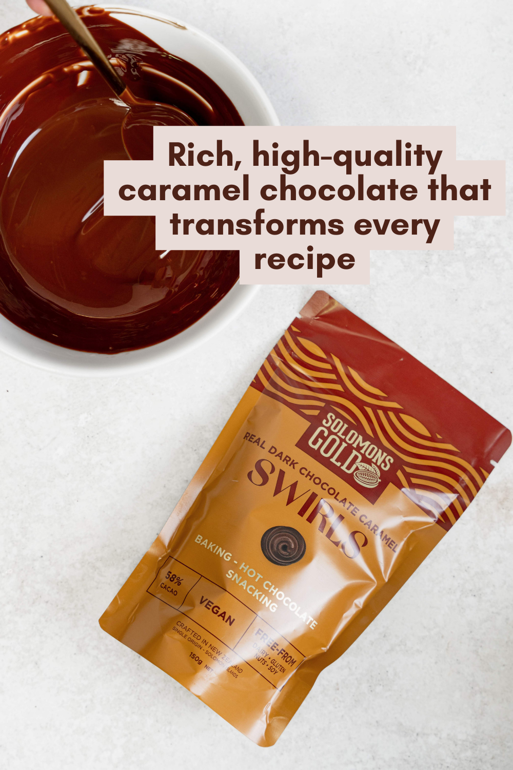 Dark Chocolate Swirls Caramel 58% 150g - get 2 for the price of 1 - while stocks last!