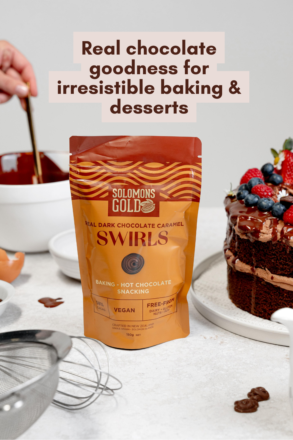 Dark Chocolate Swirls Caramel 58% 150g - get 2 for the price of 1 - while stocks last!
