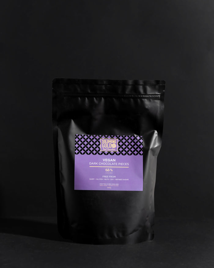 Dark Chocolate Pieces 65% Cacao, 500g - Refined Sugar Free