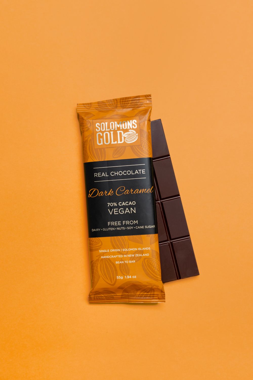 Dark Caramel 70% Chocolate Bar - 55g